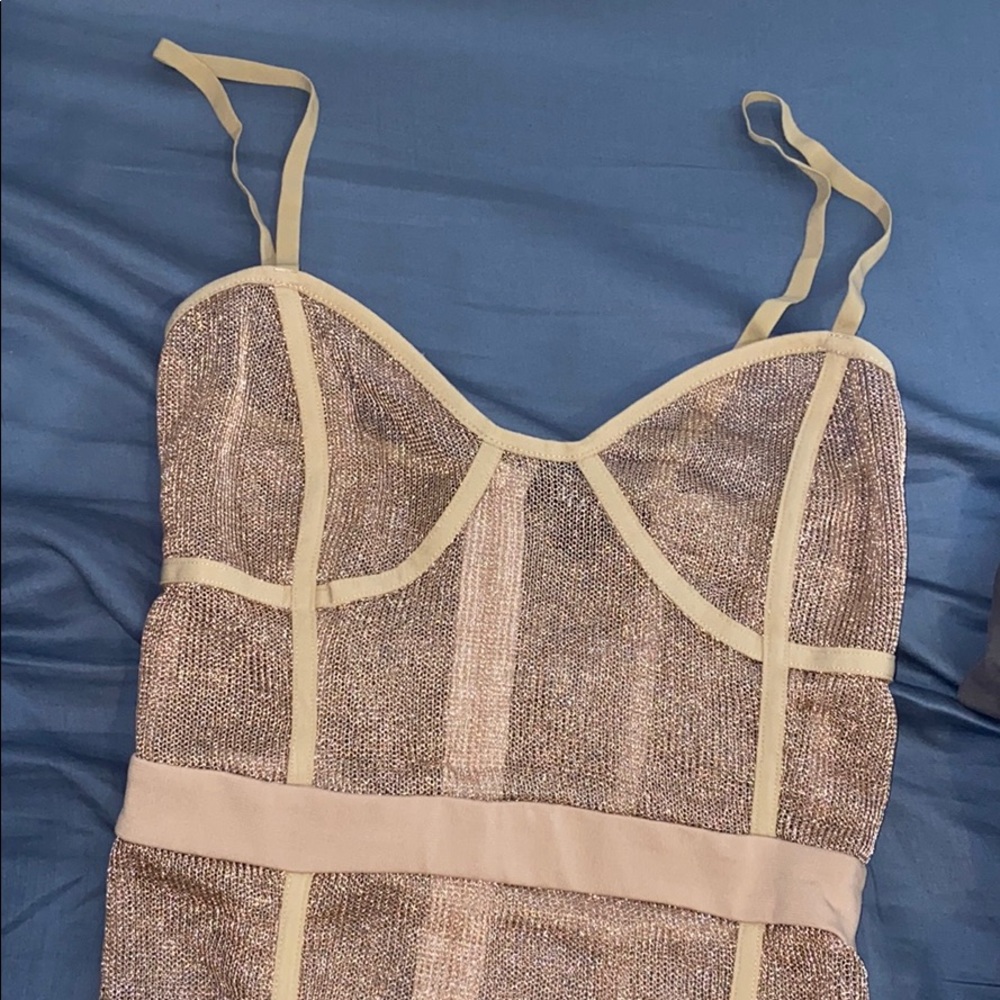 Nude Sheer Mini Dress